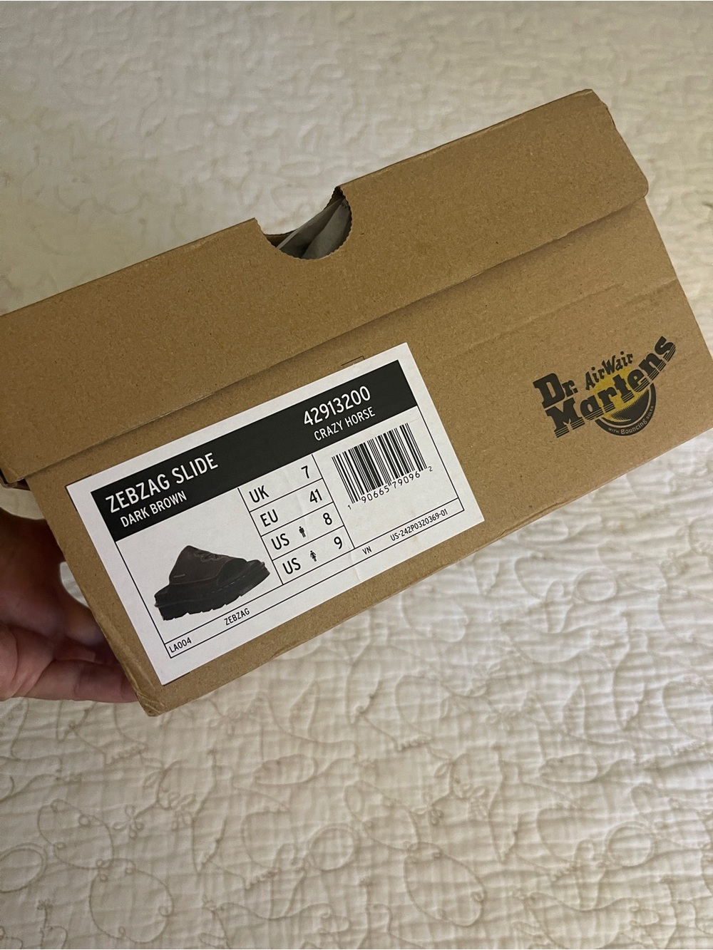 Dr. Martens ZEBZAG Flower Slides Dark Brown Crazy Horse Leather Women’s 9 - Picture 7 of 7